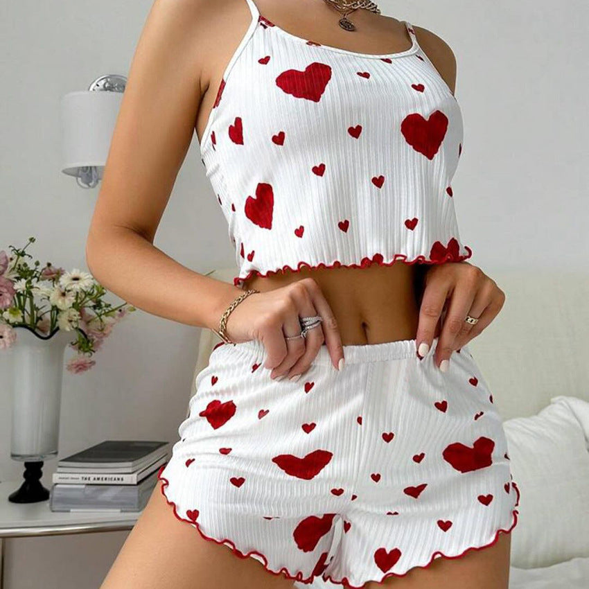 THE "LOVED" CUTE HEART PRINT LUXURY PAJAMA