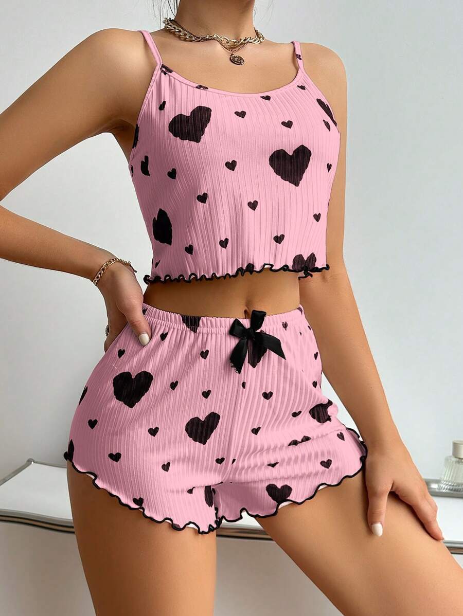 THE "LOVED" CUTE HEART PRINT LUXURY PAJAMA