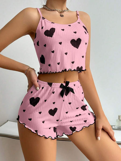 THE "LOVED" CUTE HEART PRINT LUXURY PAJAMA