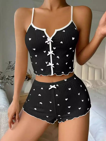 SEXY HEART PRINT PAJAMA SET